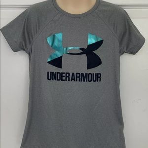 Underarmour Sport Shirt Gray Irridescent Logo S